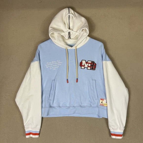 Jordan x Maison Chateau Rouge Hoodie Women‎ Small Blue White Pullover Jumpman - Picture 1 of 14